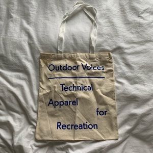 Outdoor Voices logo tote